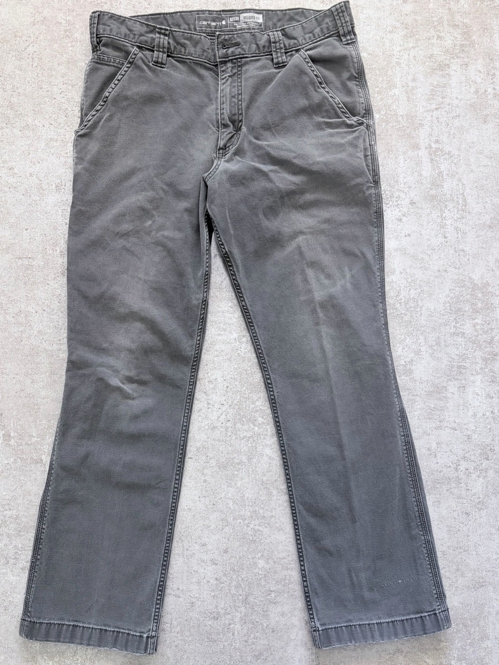 Carhartt Distressed Charcoal Gray Relaxed Carpenter Pants